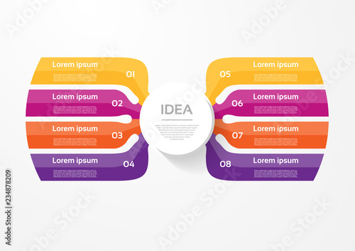 Vector infographic template for diagram, graph, presentation and chart. Business concept with 8 options, parts, steps or processes