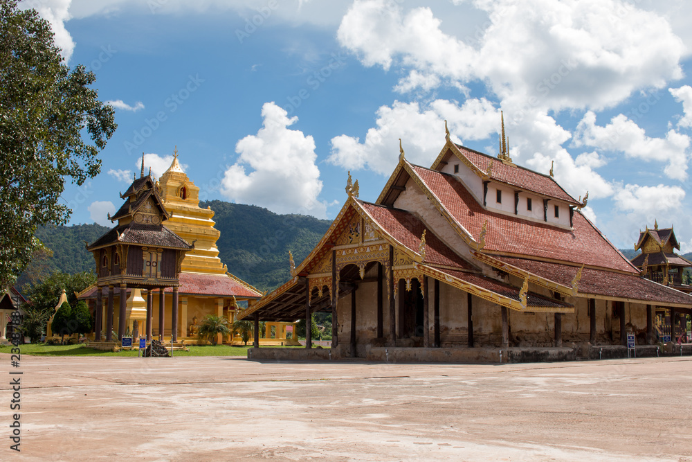 Landscape of Wat Sri Pho Chai temple symbol of Na Haeo, New attractions Of Loei Province on September 08,2017, Loei Province, Thailand. Landscape of Wat Sri Pho Chai temple symbol of Na Haeo, New attractions Of Loei Province on September 08,2017, Loei Province, Thailand.