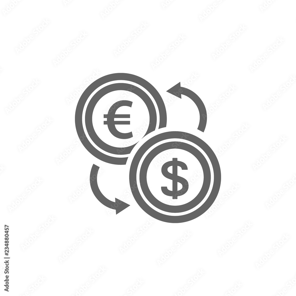 Simple currency converter line icon. Symbol and sign illustration design. Isolated on white background Simple currency converter line icon. Symbol and sign illustration design. Isolated on white background