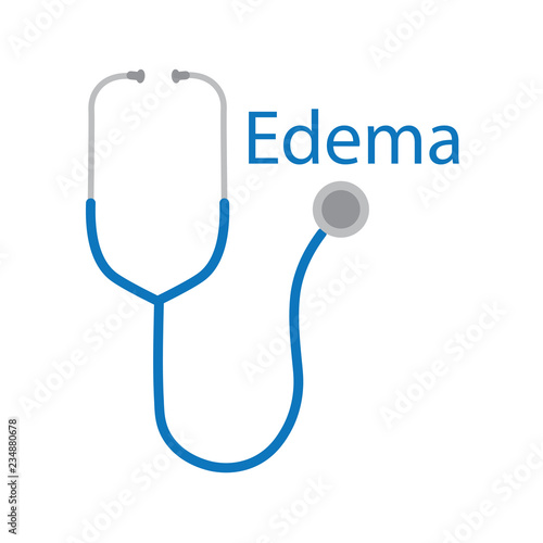 edema word and stethoscope icon- vector illustration