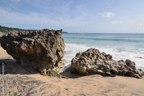 rocks on the beach at Uluwatu, Bali