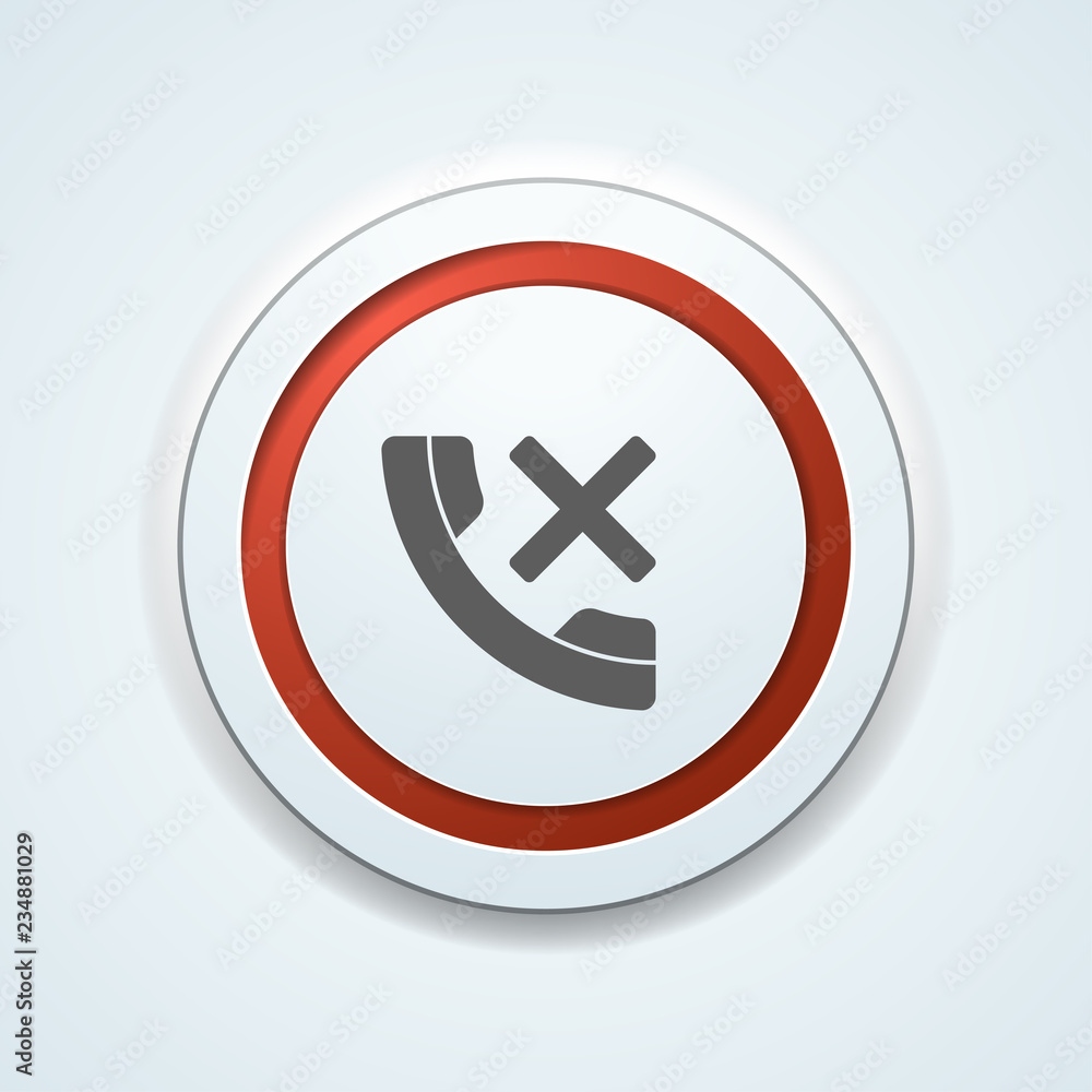 Obraz premium No Call Phone button illustration