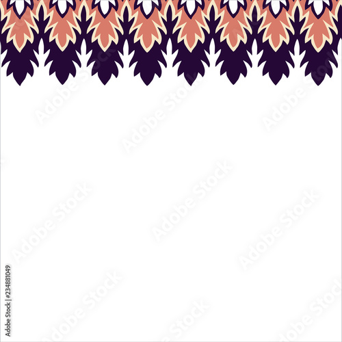 Boho Feathers Seamless Horizontal Border