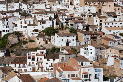 Chulilla, Valencia, Spain. Village of white houses located between mountains a sunny morning. © pablobenii