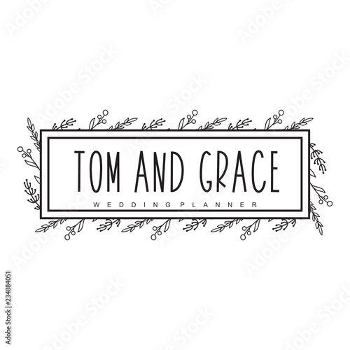 Hand drawn logo collection. Logo design with flowers and beautiful fonts. For designers, florists, Wedding Planner, photographers and other creative professions
