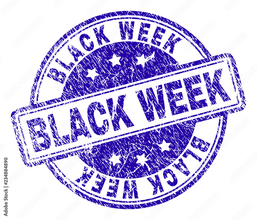 Vetor do Stock: BLACK WEEK stamp seal imprint with grunge texture ...