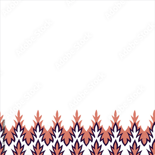 Boho Feathers Seamless Horizontal Border