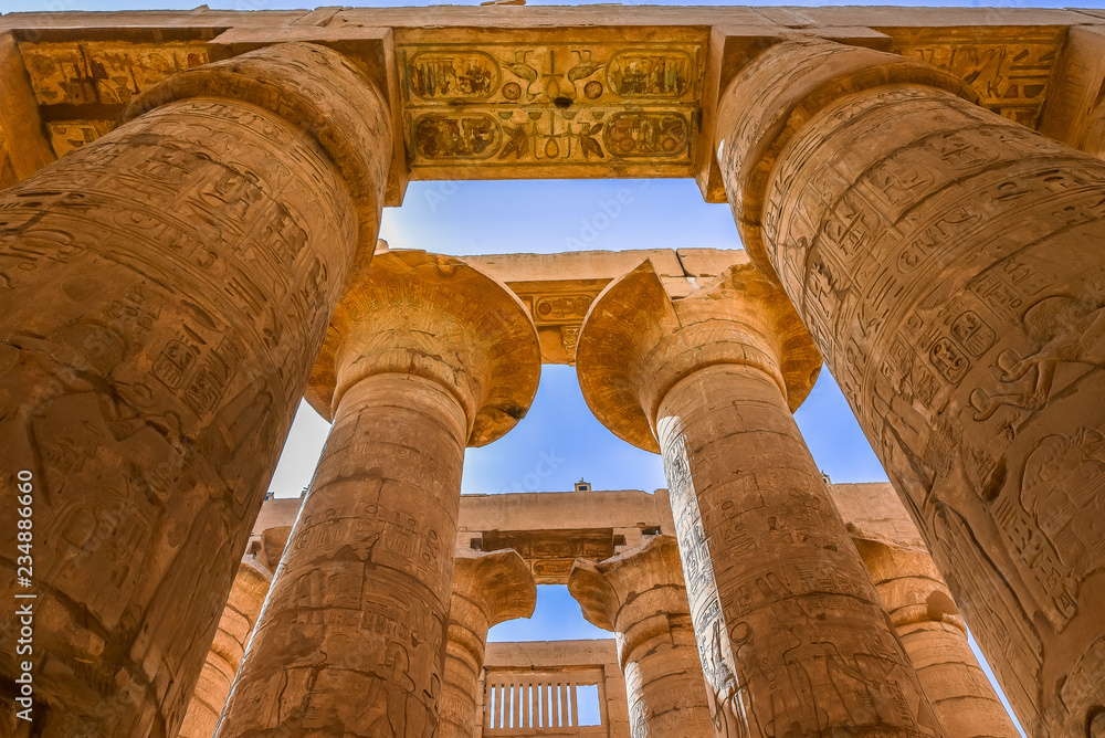 Columns in the temple of Amon-Re at Karnak