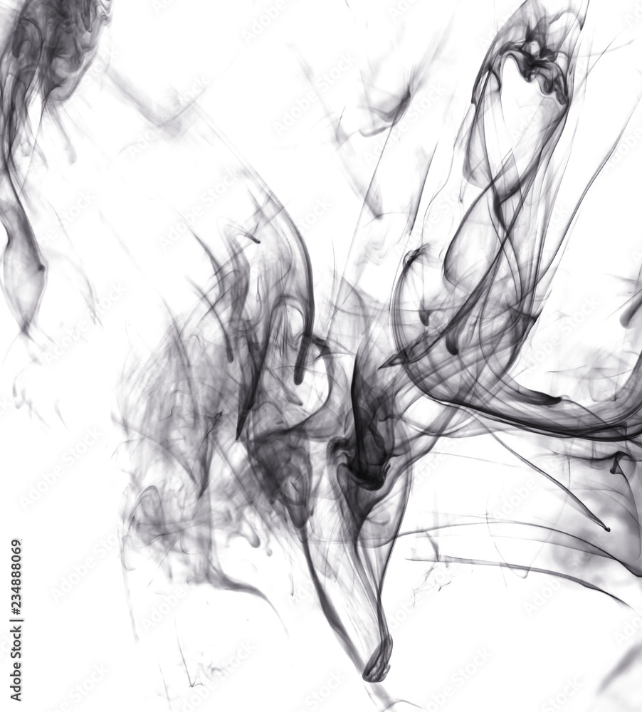 Fototapeta premium Black smoke on white background