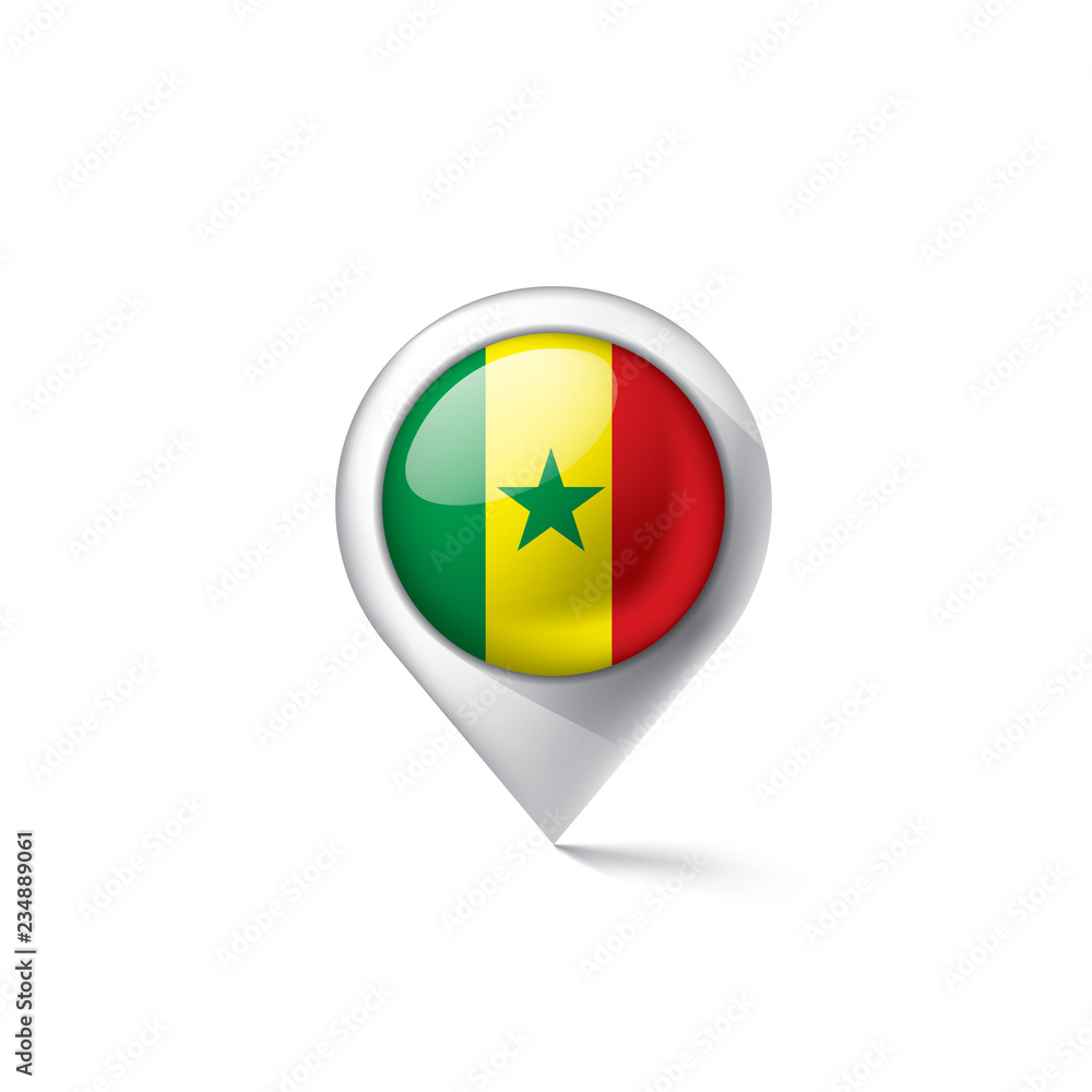 Senegal flag, vector illustration on a white background Senegal flag, vector illustration on a white background