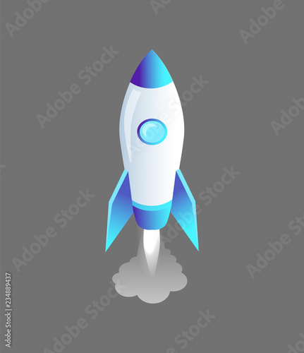 Launching Rocket Craft Icon Vector Illustration