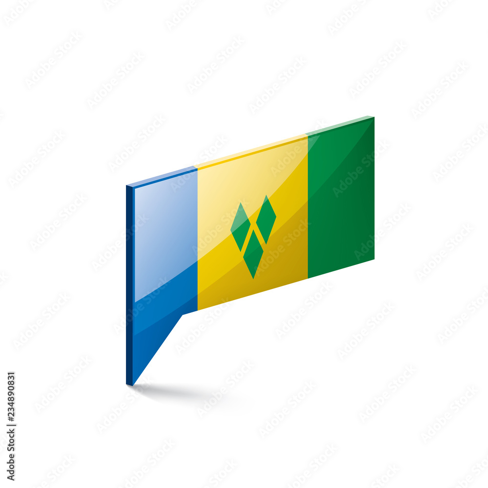 Fototapeta premium Saint Vincent and the Grenadines flag, vector illustration on a white background
