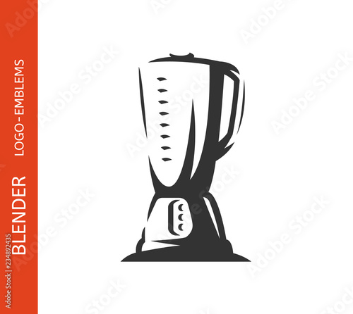 Blender logo - mixer emblem design on white background, vector illustration