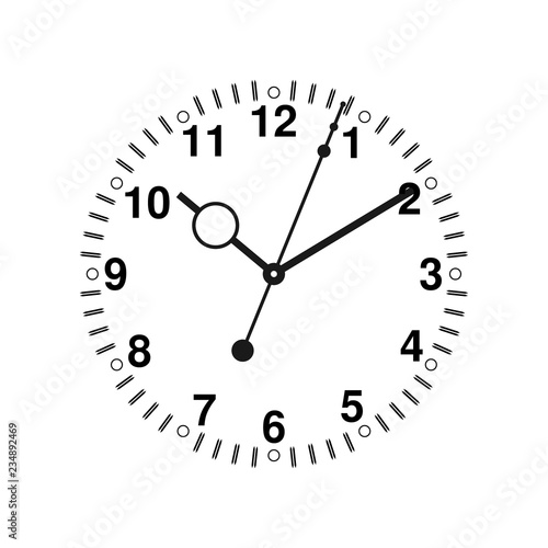 Clock icon in trendy flat style isolated on background. Clockwise icon page symbol for your web site design logo. Time icon Vector illustration, EPS10.
