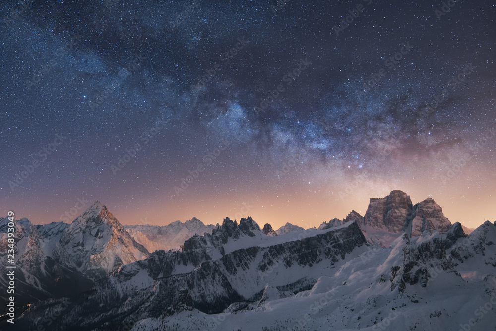 Fototapeta La galassia sulle Dolomiti