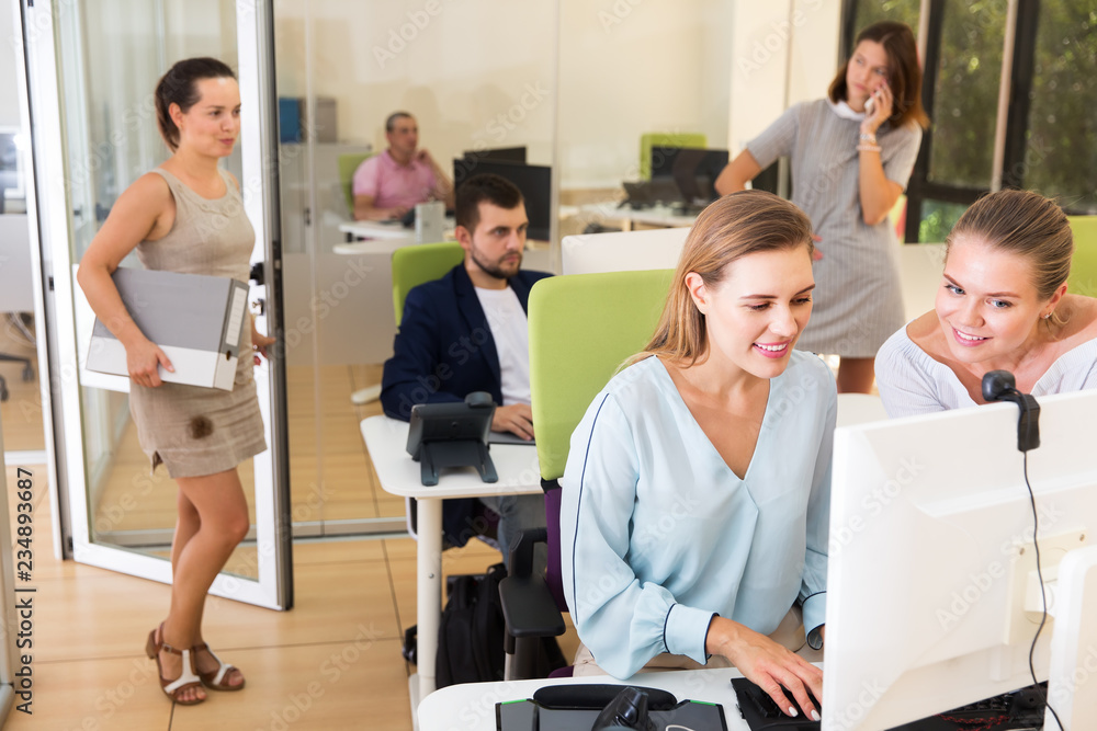 Fototapeta premium Coworkers working together in office