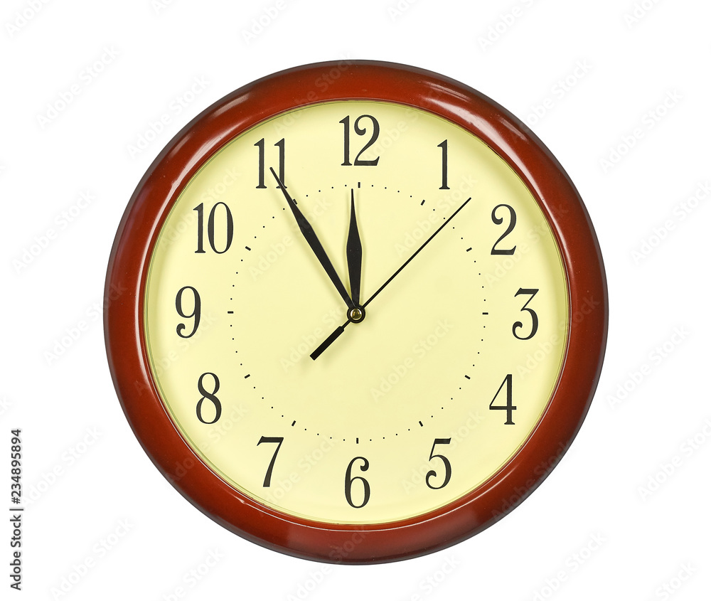 quartz wall clock on a white background quartz wall clock on a white background