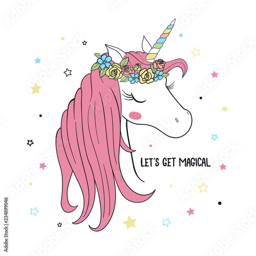 Unicorn. Vector illustration for kids