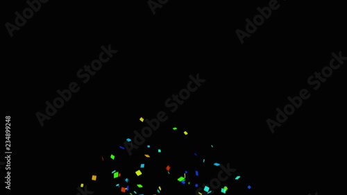 colorful confetti explosion 5 different versions 3d animation