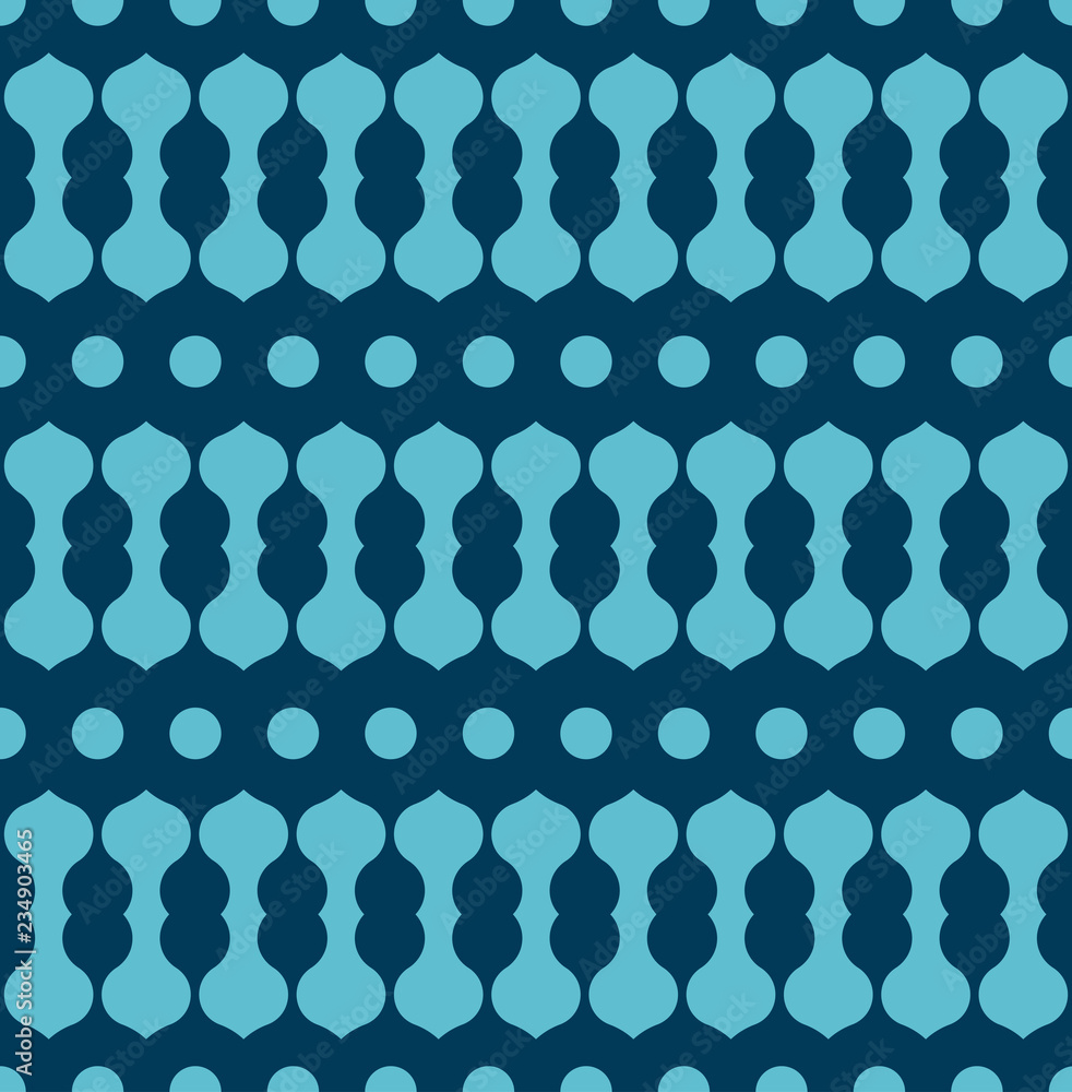Seamless navy arabic pattern. Vector illustration.