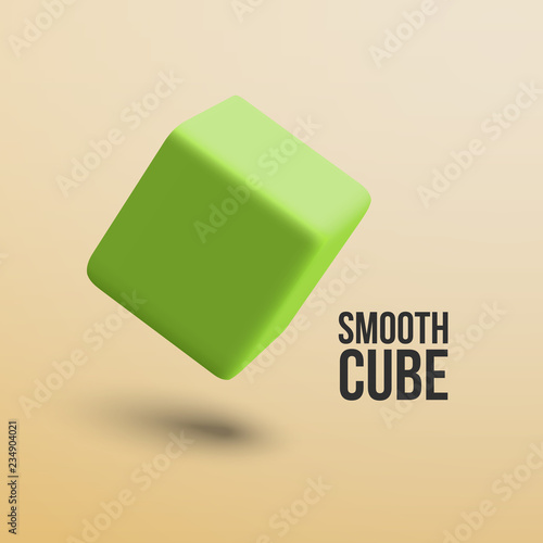 Vector design element. Green smooth cube.