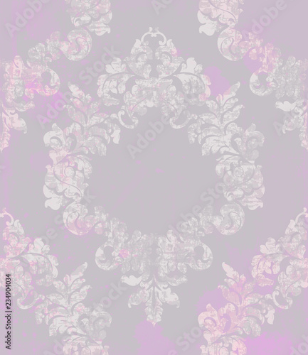 Vintage damask flourish ornamented pattern Vector. Victorian Royal texture. F...