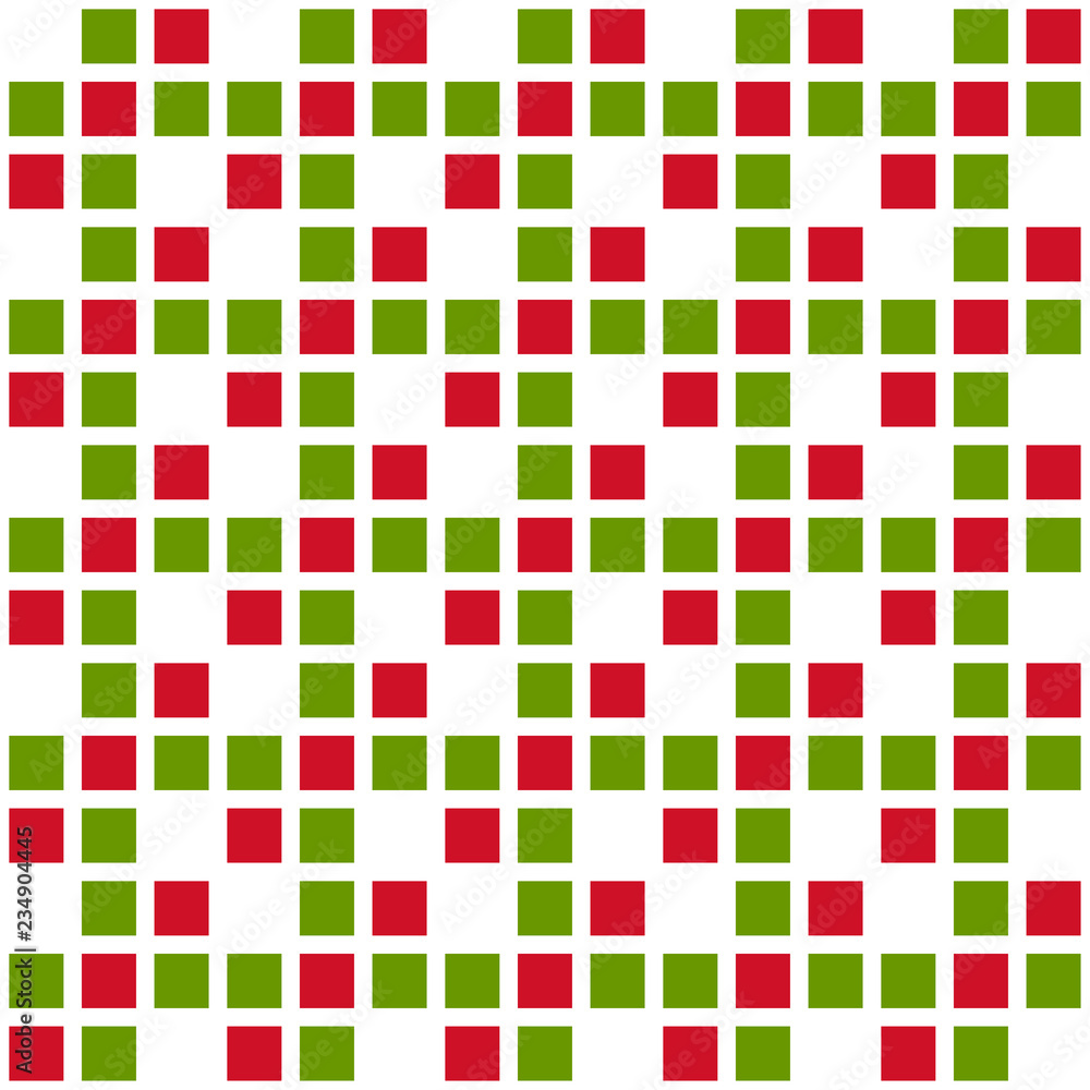 Fototapeta premium Green and red squares abstract pattern