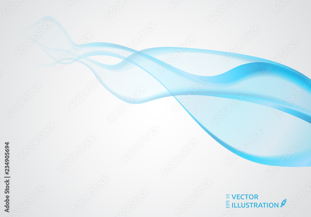 Abstract blue wave design element. Vector illustration.