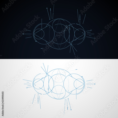 Abstract geomtric lines and circles. Design element. photo