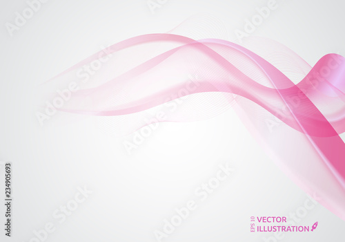 Abstract red wave design element. Vector illustration.