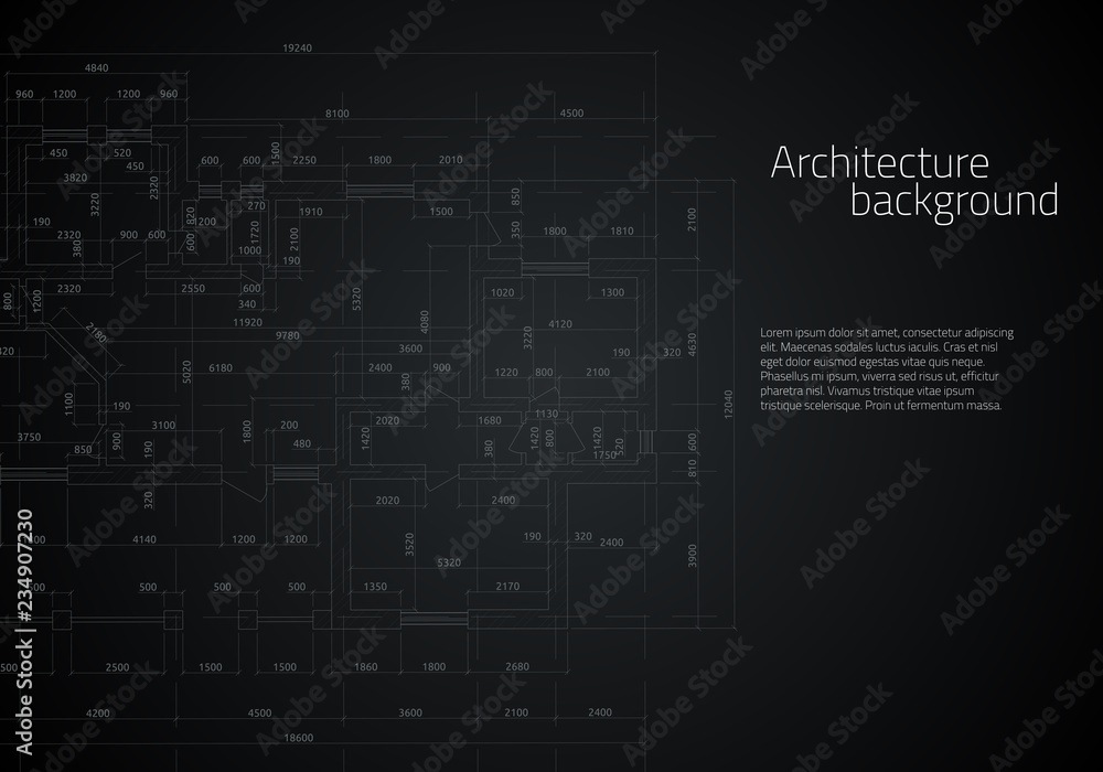 Architectural drawing. Vector illustration.