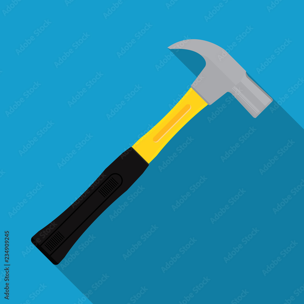 Carpenter hammer vector flat design. Carpenter hammer vector flat design.