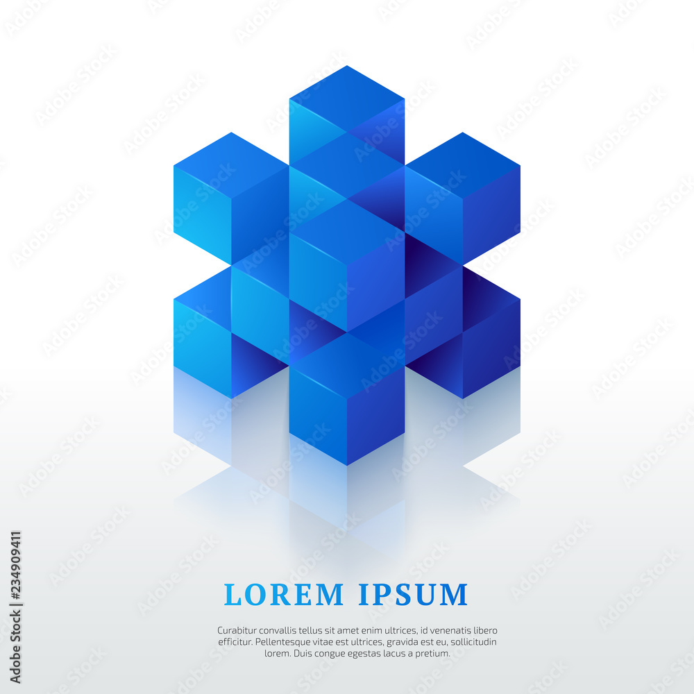 Abstract vector logo template. Isometric design element. Abstract vector logo template. Isometric design element.