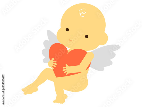 ハートを抱えた天使