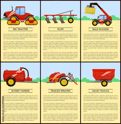 Slurry Tanker and Combine Vector Illustration
