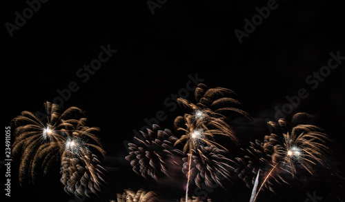 Fireworks on the sky for background,New year concept background.