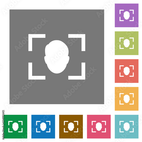 Camera selfie mode square flat icons