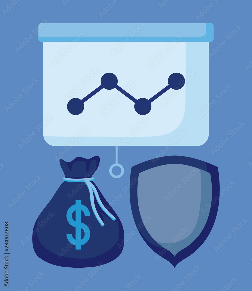 paper board with set icons economy finance paper board with set icons economy finance