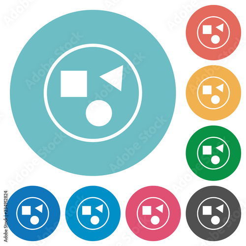 Grouping elements flat round icons