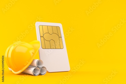 SIM card with blueprints photo