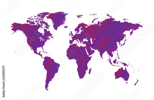 World map metallic purple gradient color  new trend design 2019