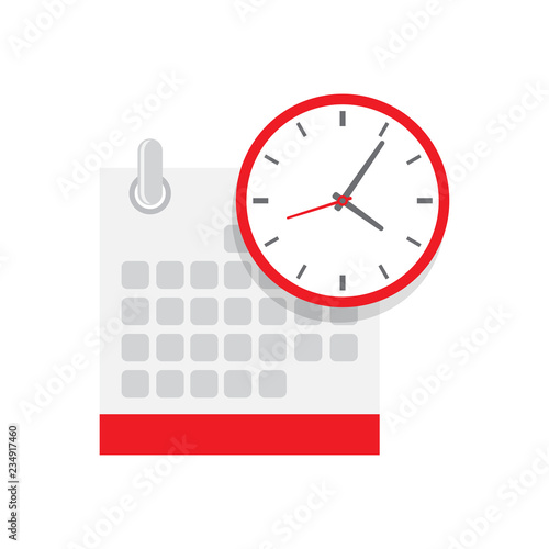 Calendar and clock icon. Schedule