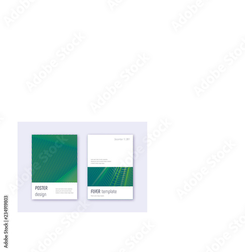 Minimalistic cover design template set. Green abst