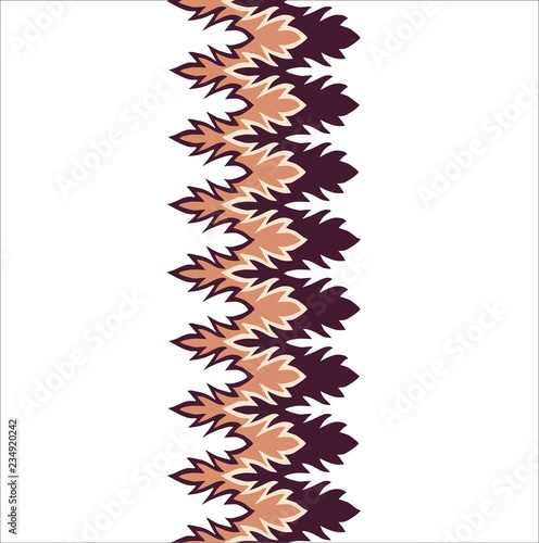 Boho Feathers Seamless Vertical Border