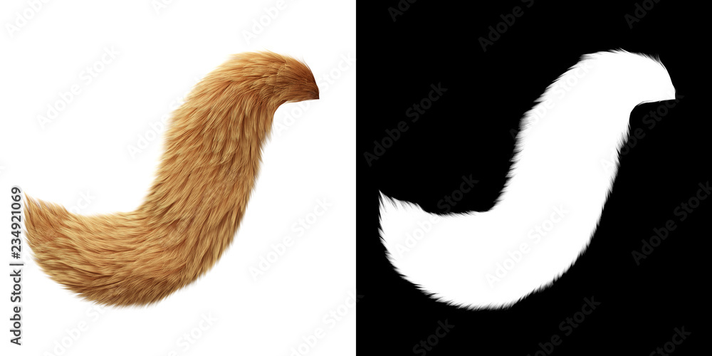 Fox Tail Isolated on White Background Stock Illustration | Adobe Stock