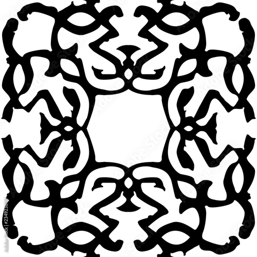 Black nad white royal pattern. The Seamless vector background