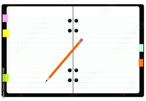 Black leather desk calendar
