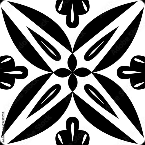 Black nad white royal pattern. The Seamless vector background