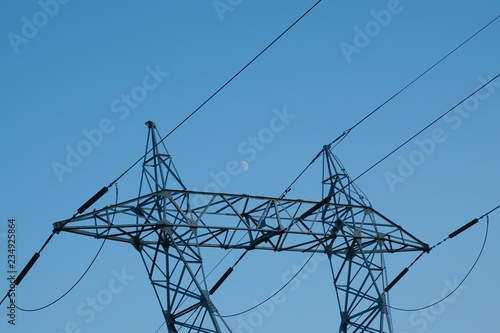 the blue sky and electricity