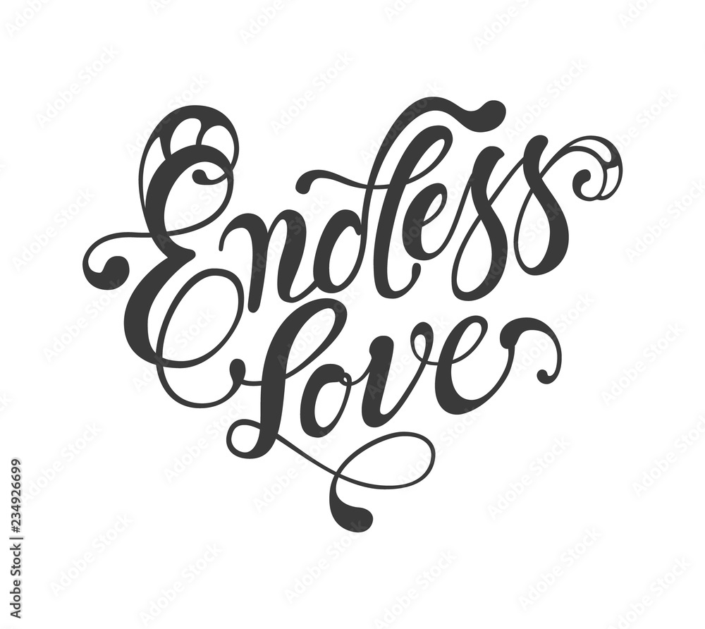 endless love - hand drawn lettering element endless love - hand drawn lettering element